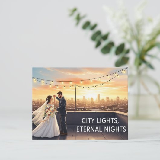 Elegant modern wedding Save The Date postcard ポストカード (スタンド正面)