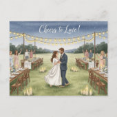 Elegant modern wedding Save The Date postcard ポストカード (正面)