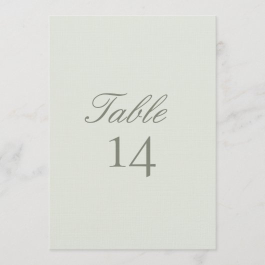 Elegant Modern Wedding Table Number Card 招待状 (正面)