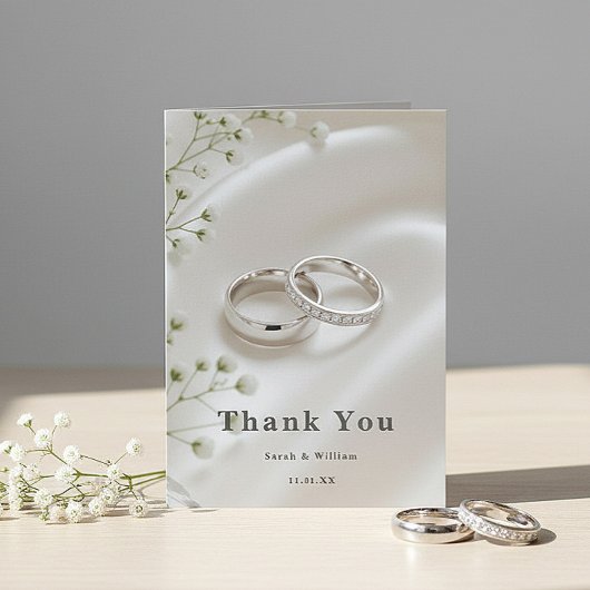 Elegant Modern Wedding Thank You Card サンキューカード