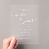 Elegant modern wedding transparent script design アクリル招待状 (インサイチュ (ポータブル))
