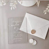 Elegant modern wedding transparent script design アクリル招待状
