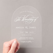 Elegant modern wedding transparent script design a アクリル招待状 (インサイチュ (ポータブル))