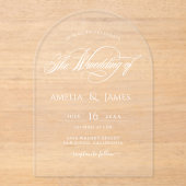 Elegant modern wedding transparent script design a アクリル招待状 (正面)