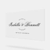 Elegant Modern Wedding Welcome Script Calligraphy アクリルサイン (傾斜)