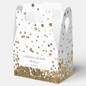 Elegant Modern Weiß-Gold Splatter Hochzeit フェイバーボックス (オープン)