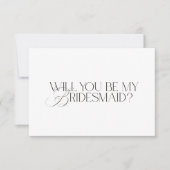 Elegant Modern White Bridesmaid Proposal Card 招待状 (正面)