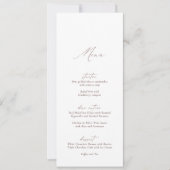 Elegant Modern White Calligraphy Wedding Menu 招待状 (正面)