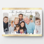 Elegant Modern White & Gold Add Your Photo Family フォトプラーク (正面)