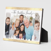 Elegant Modern White & Gold Add Your Photo Family フォトプラーク (側面)