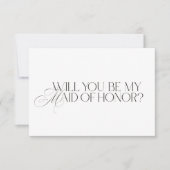 Elegant Modern White Maid of Honor Proposal Card 招待状 (正面)