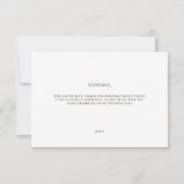 Elegant Modern White Maid of Honor Proposal Card 招待状 (裏面)