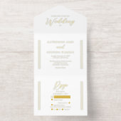 Elegant Modern White Minimalist Wedding オールインワン招待状 (内側)