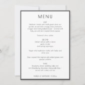 Elegant Modern White Simple Wedding Menu Card 招待状 (正面)