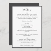 Elegant Modern White Simple Wedding Menu Card 招待状 (正面/裏面)