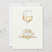 Elegant Modern White Wine Cheers 50th Birthday 招待状 (裏面)