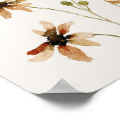 Elegant Modern Woodland Fall Floral Wedding Sign ポスター (角)