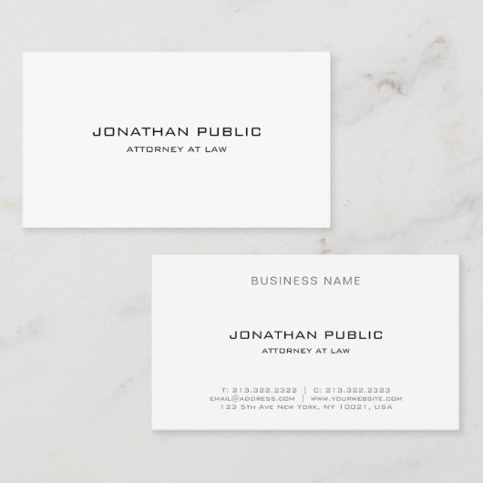 Elegant Modern Your Custom Text Simple Template 名刺 (正面/裏面)