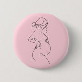 Elegant Mom-to-Be Baby Shower Favor Pin 缶バッジ (正面)