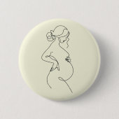 Elegant Mom-to-Be Baby Shower Favor Pin 缶バッジ (正面)