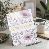 Elegant Moments in Bloom Mauve Watercolor Floral プランナー手帳