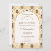 Elegant Mommy to Bee Baby Shower 招待状 (正面)