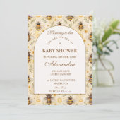 Elegant Mommy to Bee Baby Shower 招待状 (スタンド正面)
