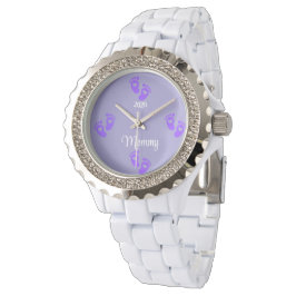 Elegant Mommy Watch with Baby Footprints 腕時計