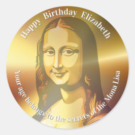 Elegant Mona Lisa Gioconda Leonardo Da Vinci ラウンドシール