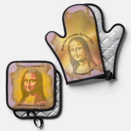 Elegant Mona Lisa Gioconda Leonardo Da Vinci 鍋つかみ&鍋敷きセット