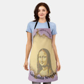 Elegant Mona Lisa Gioconda Leonardo Da Vinci Art エプロン (着用した状態)