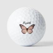 Elegant Monarch Butterfly Personalized Ladies ゴルフボール (正面)