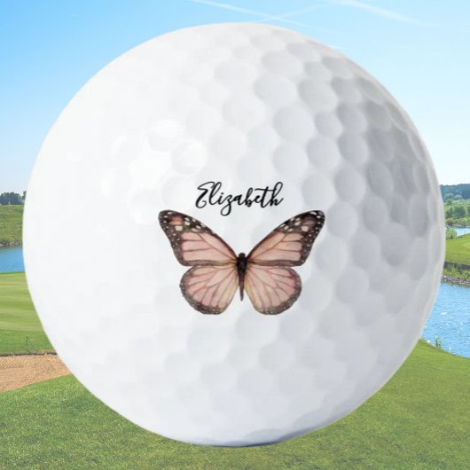 Elegant Monarch Butterfly Personalized Ladies ゴルフボール