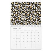 Elegant Monochromatic Leopard Spots Wild Glam カレンダー (2月 2027)