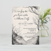 Elegant Monochrome Adult Halloween 招待状 (スタンド正面)