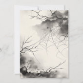 Elegant Monochrome Adult Halloween 招待状 (裏面)