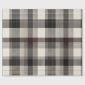 Elegant Monochrome Plaid Holiday ラッピングペーパー (フラット)