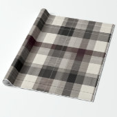 Elegant Monochrome Plaid Holiday ラッピングペーパー (アンロールド)