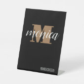 Elegant Monogram Black Gold Script minimal 台座サイン (正面)