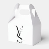 Elegant Monogram Black & White Favor Box  フェイバーボックス (裏面サイド)