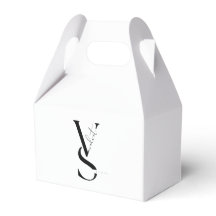 Elegant Monogram Black & White Favor Box 