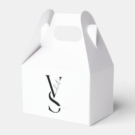 Elegant Monogram Black & White Favor Box  フェイバーボックス