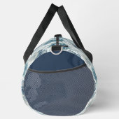 Elegant Monogram Blue Water Lily and Lotus ダッフルバッグ (右)
