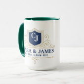 Elegant Monogram bride and groom names Weeding マグカップ (正面左)