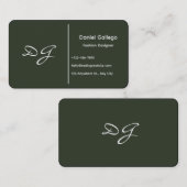 Elegant Monogram Business Card 名刺 (正面/裏面)