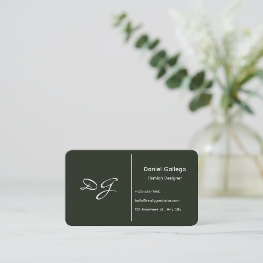 Elegant Monogram Business Card 名刺 (スタンド正面)