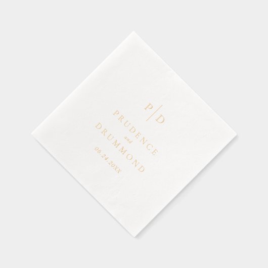 Elegant Monogram Classic Wedding 箔ナプキン (右)