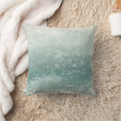 Elegant Monogram Coastal Watercolor Waves In Blue クッション (ブランケット)