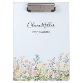 Elegant Monogram Colorful Flower Garden Floral クリップボード (正面)