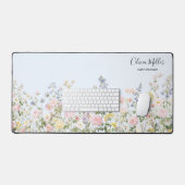 Elegant Monogram Colorful Flower Garden Floral デスクマット (キーボード&マウス)